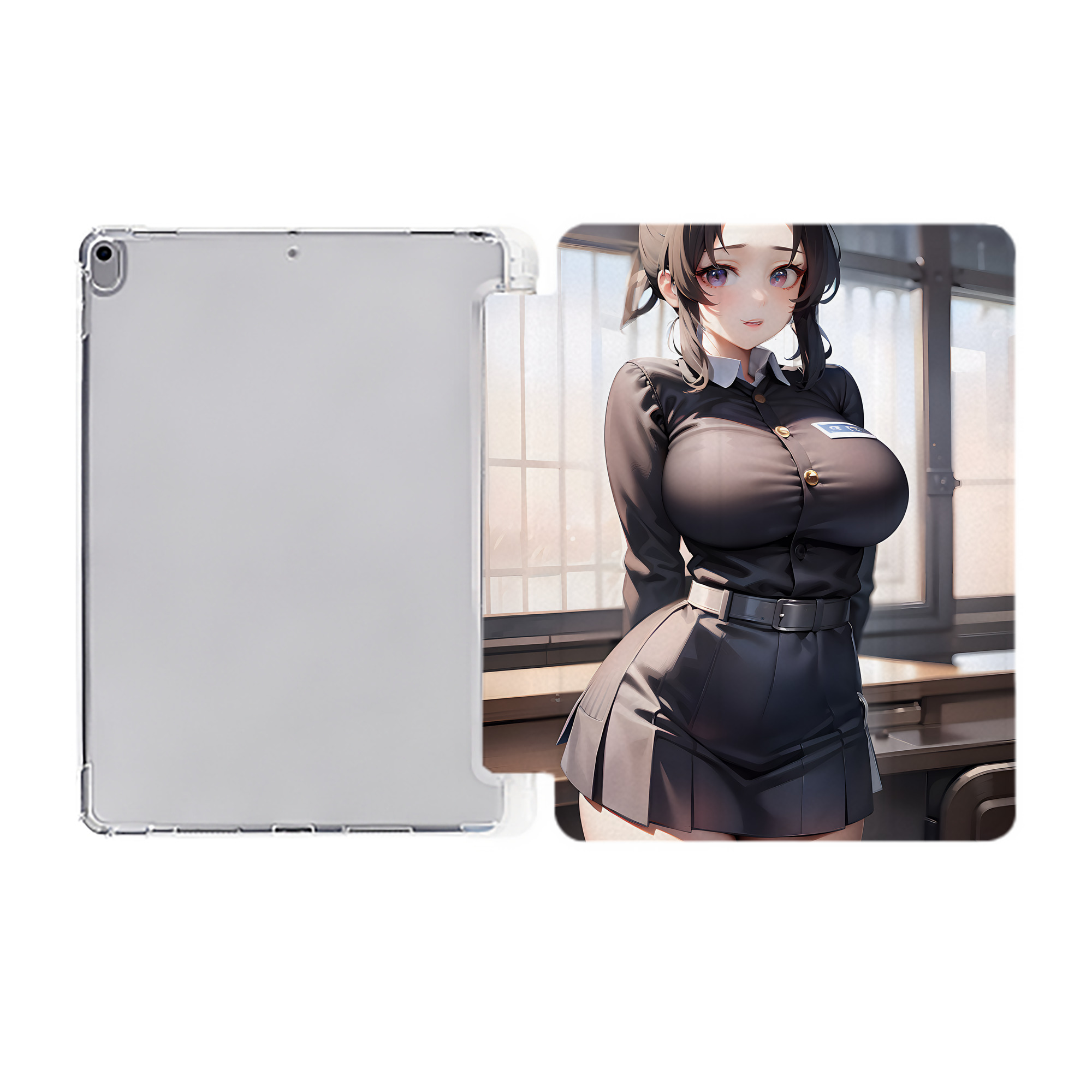 （画像用） 鬼滅の刃（きめつのやいば）蟲柱-胡蝶 しのぶ／こちょう しのぶ Kochou Shinobu IPad ケース ペン収納付き 三つ折りスタンド PUレザー×シリコン 対応機種9.5/10.5/10.9インチ